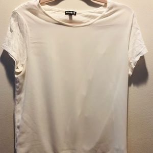 Express split back blouse in white